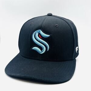 Seattle Kraken Snapback Hat NHL Black Fanatics Adult Hockey